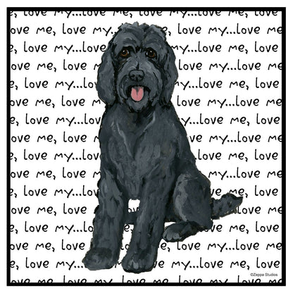 Black Labradoodle Love - Women's V-Neck Long Sleeve T-Shirt