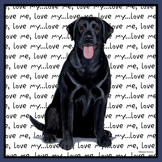 Black Lab Love Text - Adult Unisex Crewneck Sweatshirt