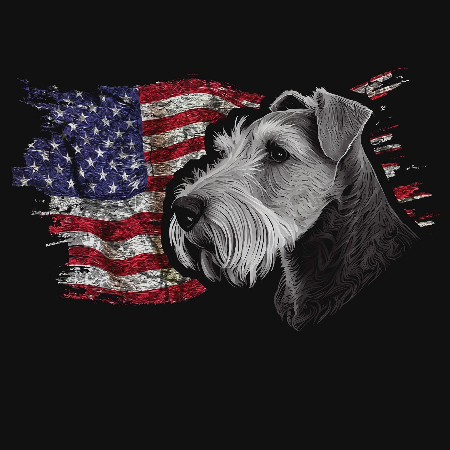 Patriotic Lakeland Terrier American Flag - Women's V-Neck T-Shirt