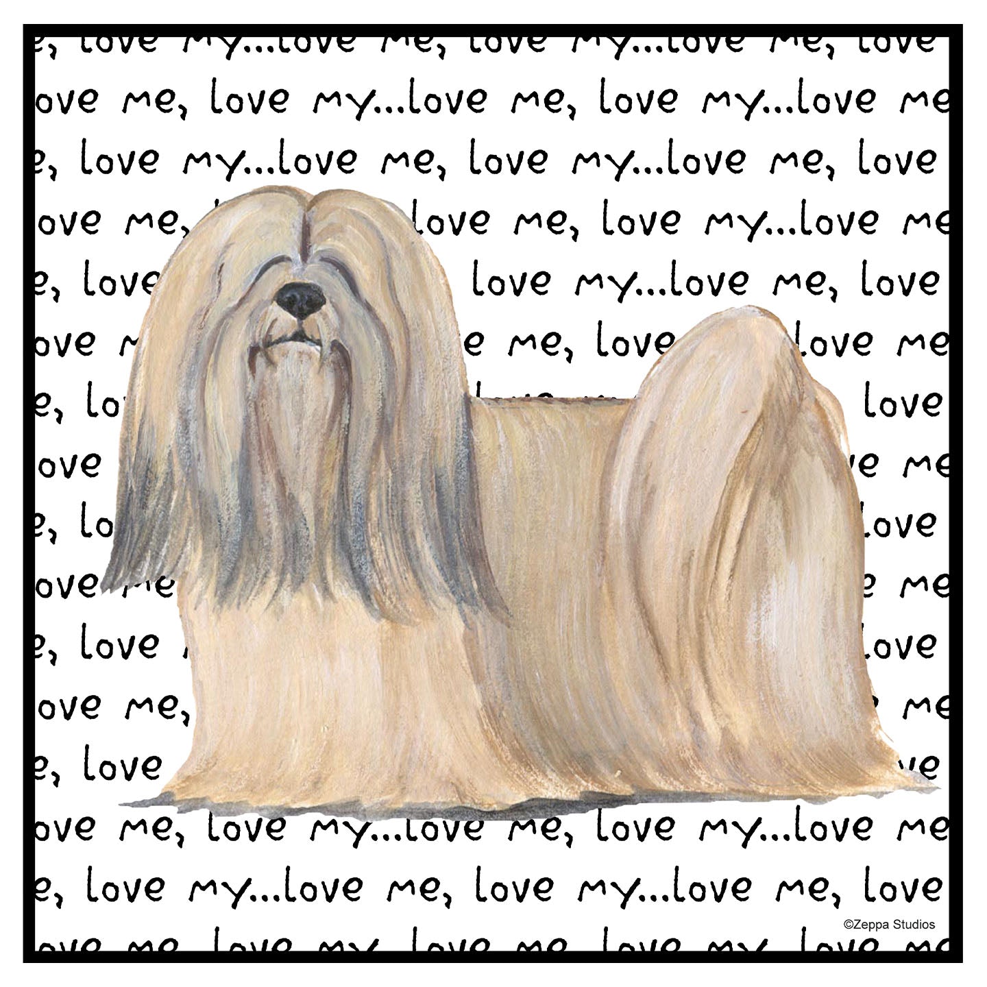 Lhasa Apso Love Text - Women's V-Neck Long Sleeve T-Shirt