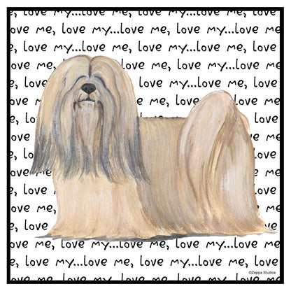 Lhasa Apso Love Text - Women's V-Neck Long Sleeve T-Shirt