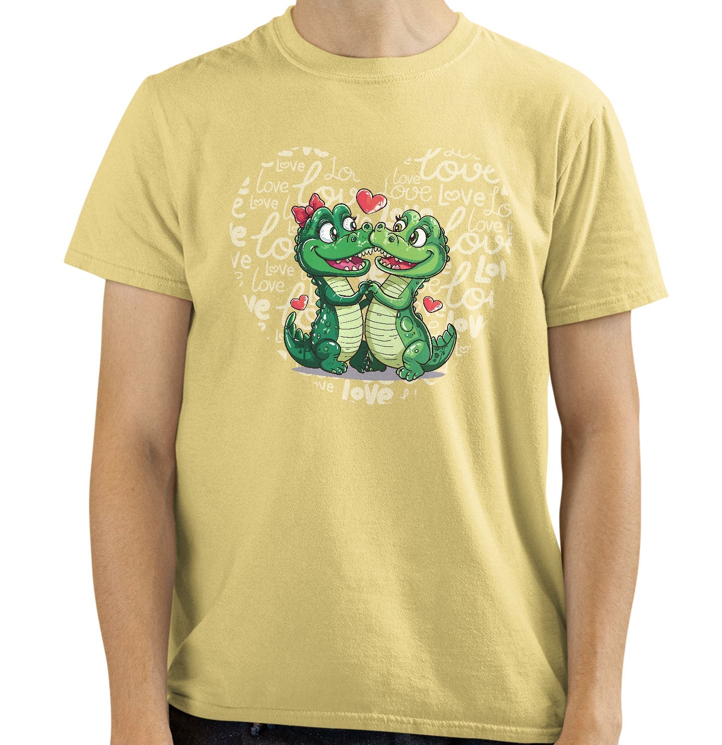 Alligator Love Heart - Adult Unisex T-Shirt
