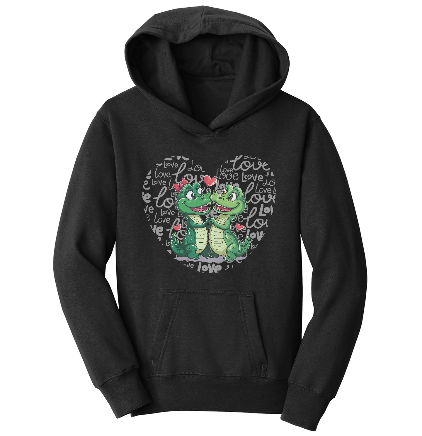 Alligator Love Heart - Kids' Unisex Hoodie Sweatshirt