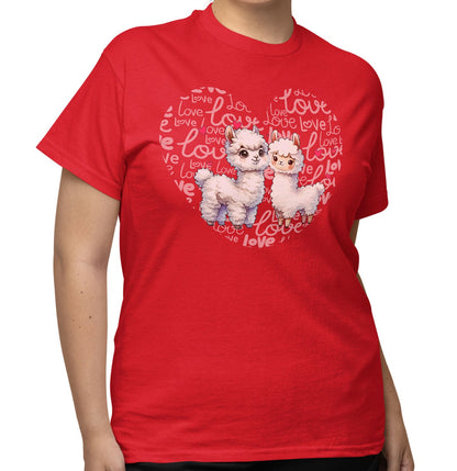 Alpaca Love Heart - Adult Unisex T-Shirt