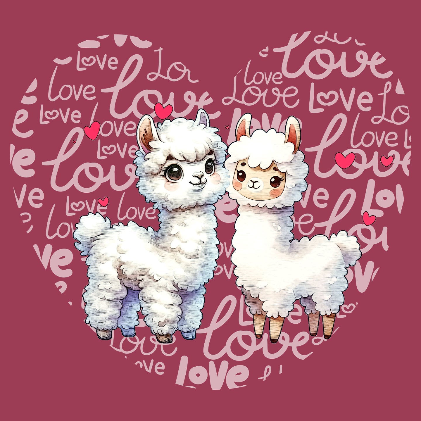 Alpaca Love Heart - Adult Unisex T-Shirt