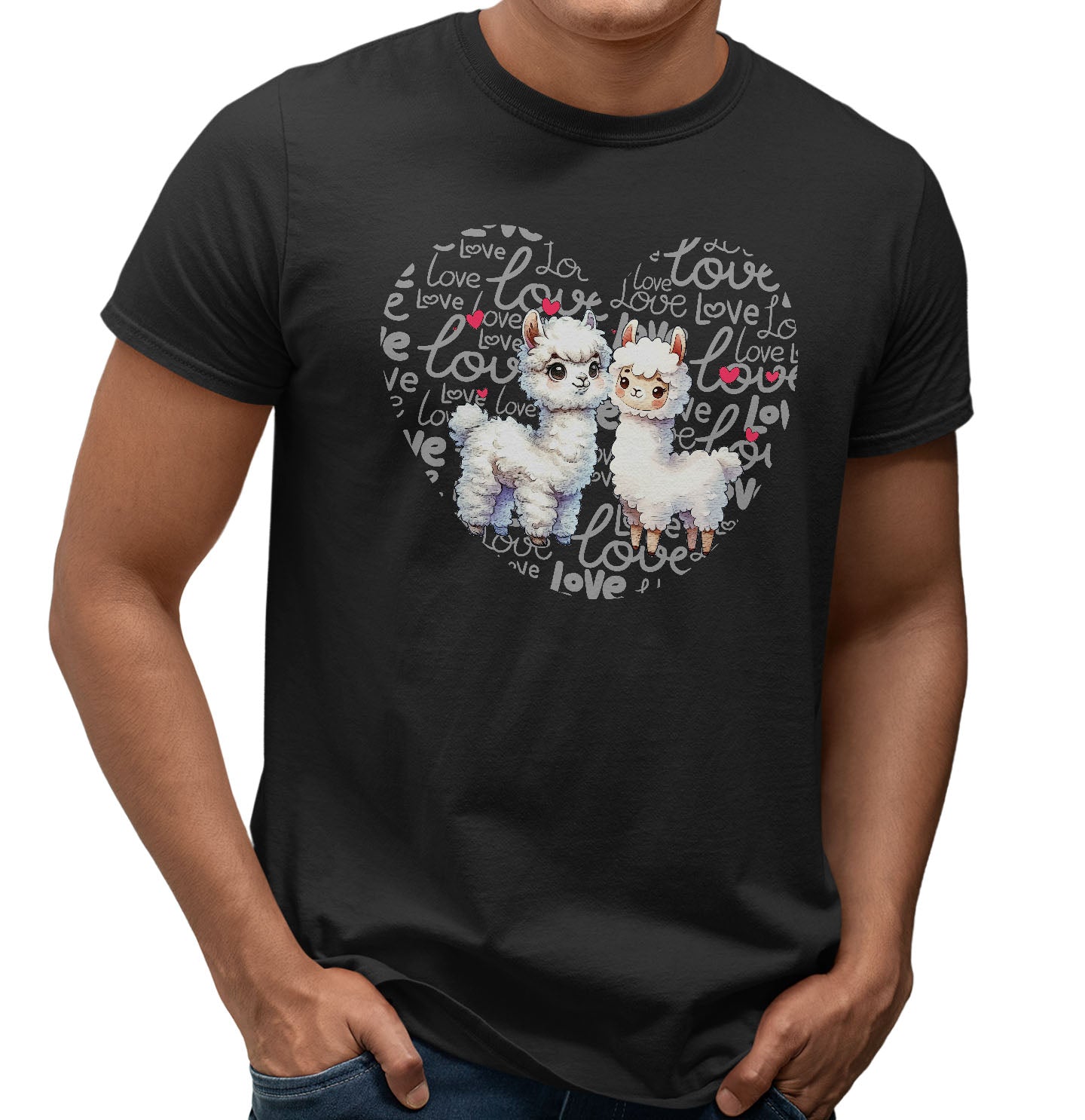 Alpaca Love Heart - Adult Unisex T-Shirt