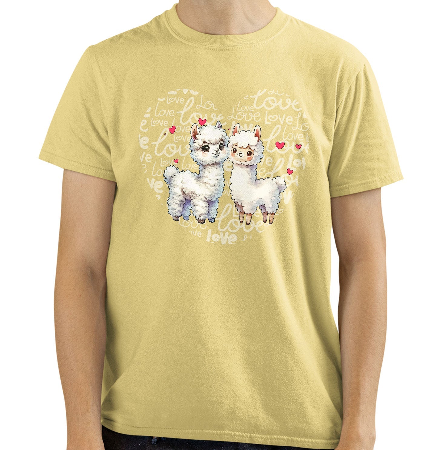 Alpaca Love Heart - Adult Unisex T-Shirt