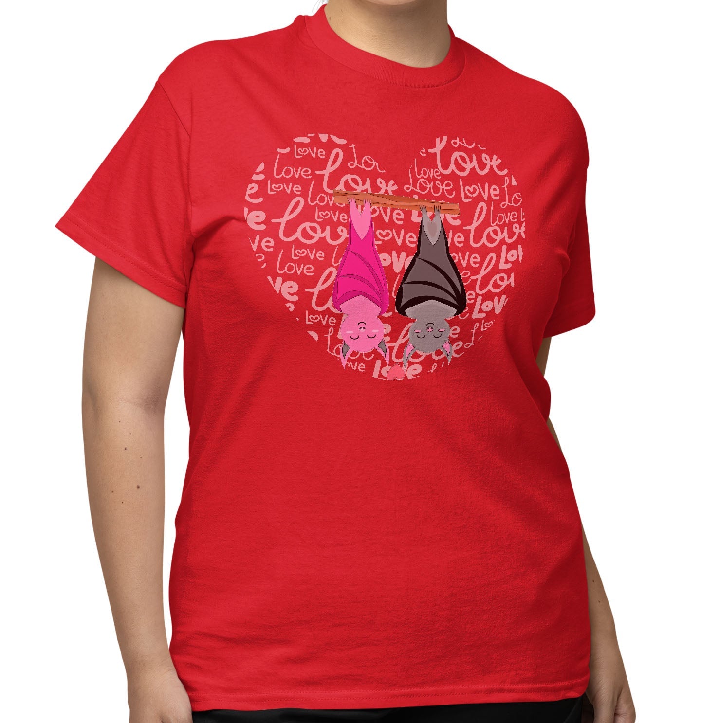 Bat Love Heart - Adult Unisex T-Shirt