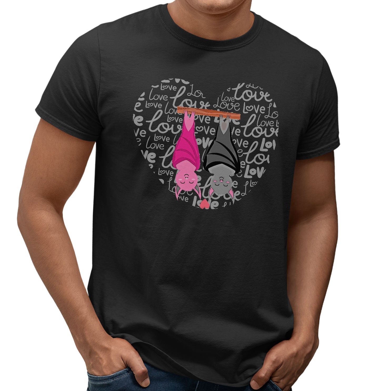Bat Love Heart - Adult Unisex T-Shirt