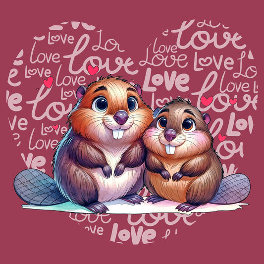 Beaver Love Heart - Adult Unisex T-Shirt