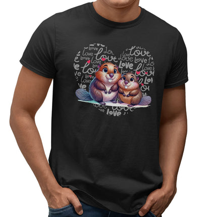 Beaver Love Heart - Adult Unisex T-Shirt