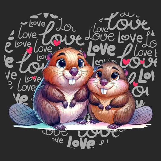 Beaver Love Heart - Kids' Unisex Hoodie Sweatshirt