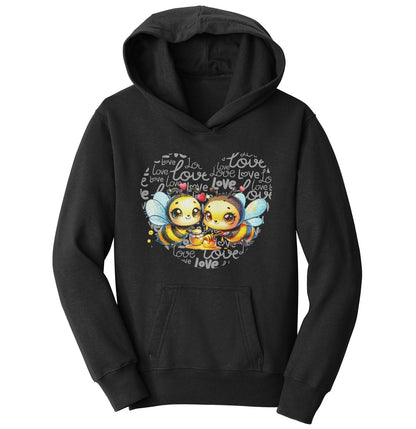 Bee Love Heart - Kids' Unisex Hoodie Sweatshirt
