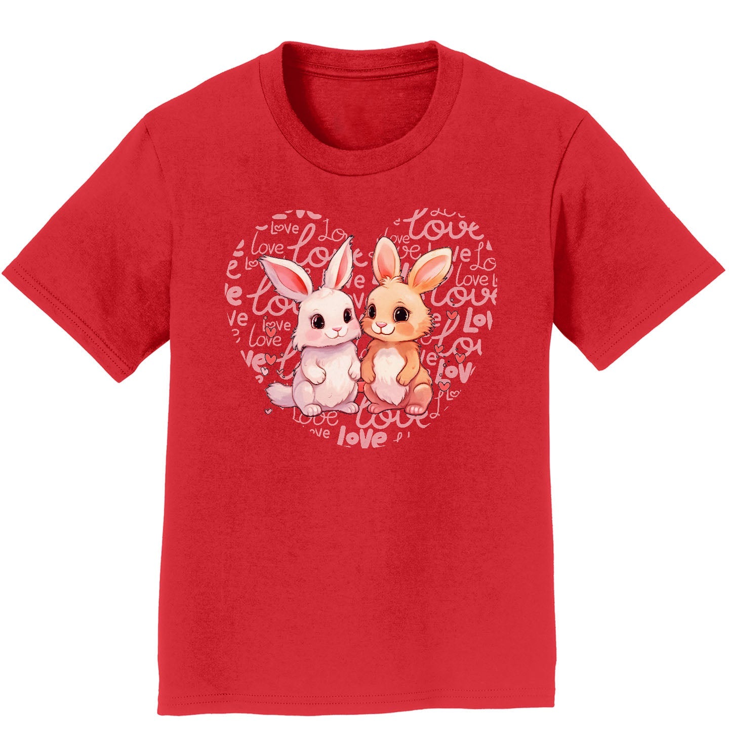 Bunny Love Heart - Kids' Unisex T-Shirt