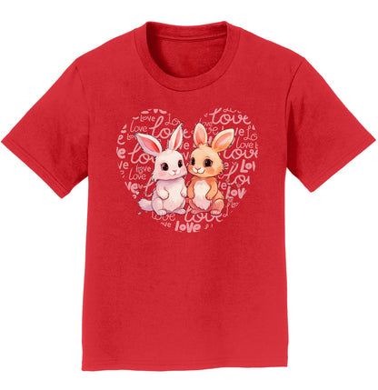 Bunny Love Heart - Kids' Unisex T-Shirt