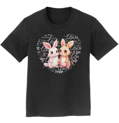 Bunny Love Heart - Kids' Unisex T-Shirt