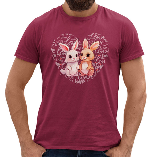 Bunny Love Heart - Adult Unisex T-Shirt