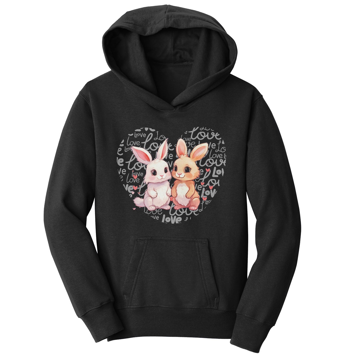 Bunny Love Heart - Kids' Unisex Hoodie Sweatshirt
