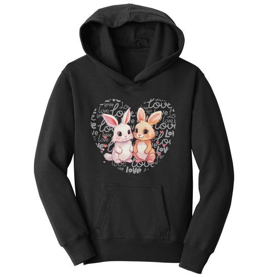 Bunny Love Heart - Kids' Unisex Hoodie Sweatshirt