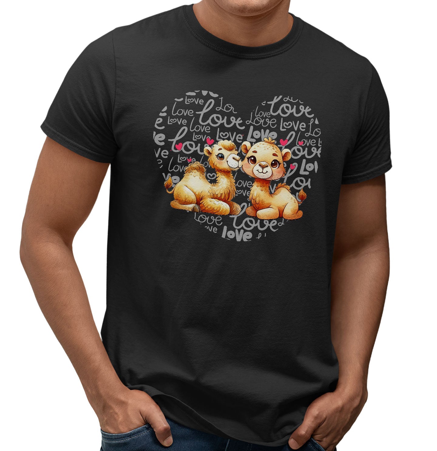 Camel Love Heart - Adult Unisex T-Shirt