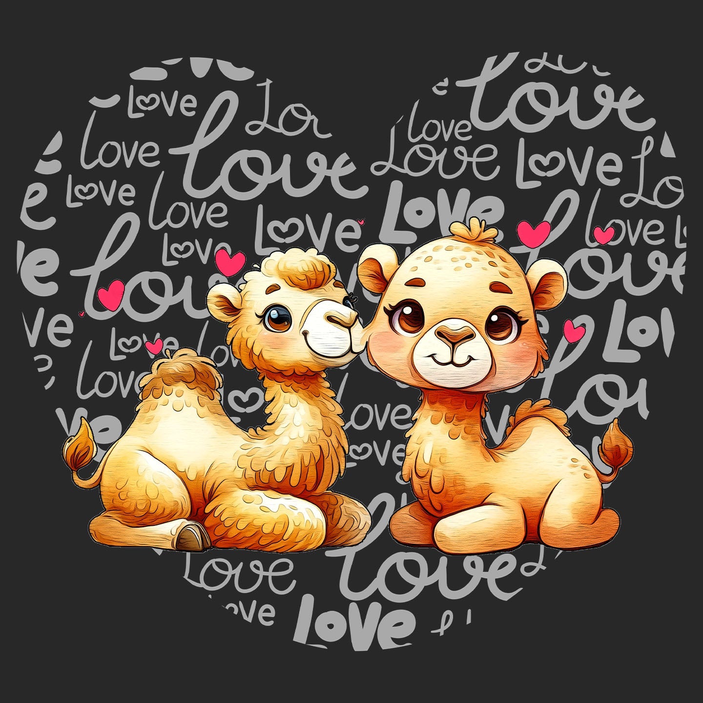 Camel Love Heart - Adult Unisex Hoodie Sweatshirt – AnimalPride.com