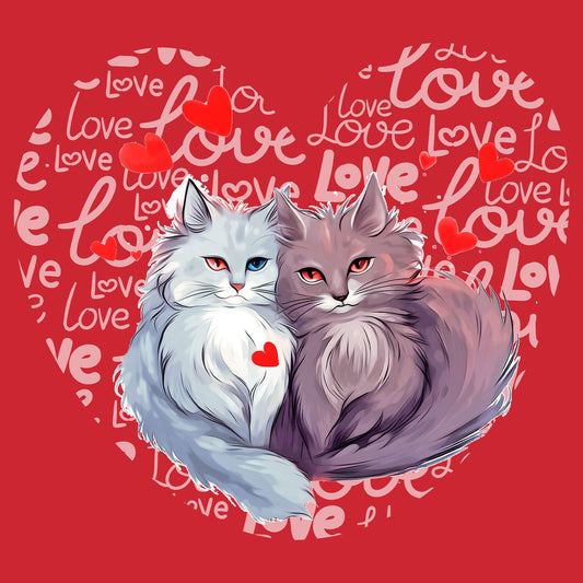 Cat Love Heart - Kids' Unisex T-Shirt