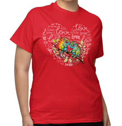 Chameleon Love Heart - Adult Unisex T-Shirt