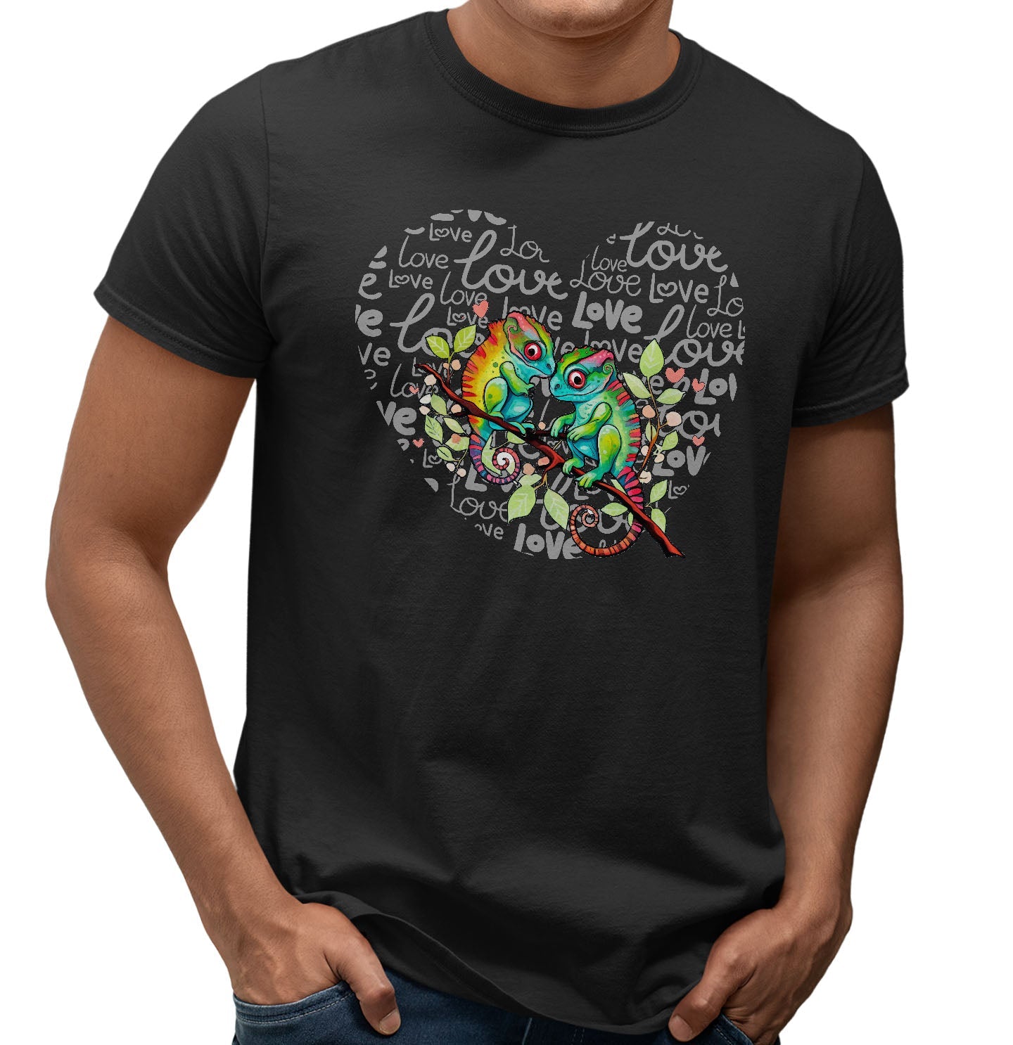 Chameleon Love Heart - Adult Unisex T-Shirt