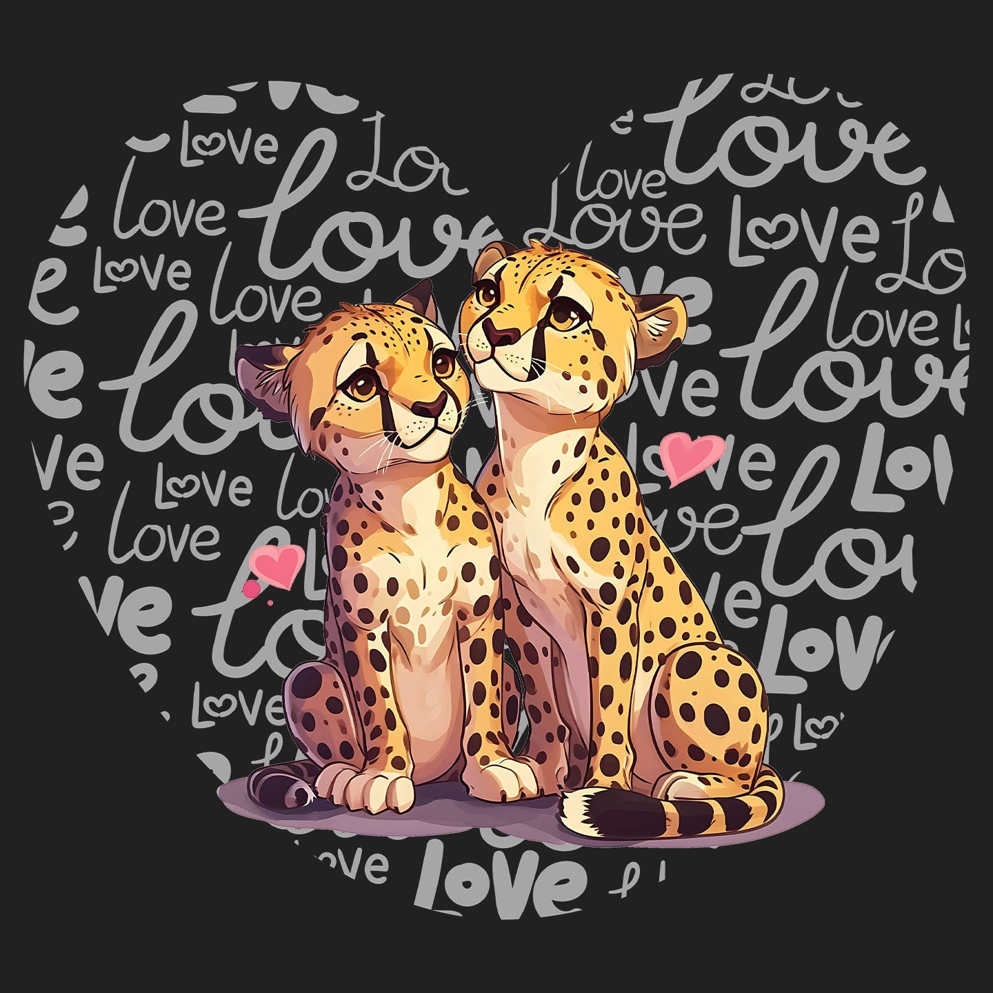 Cheetah Love Heart - Women's V-Neck T-Shirt