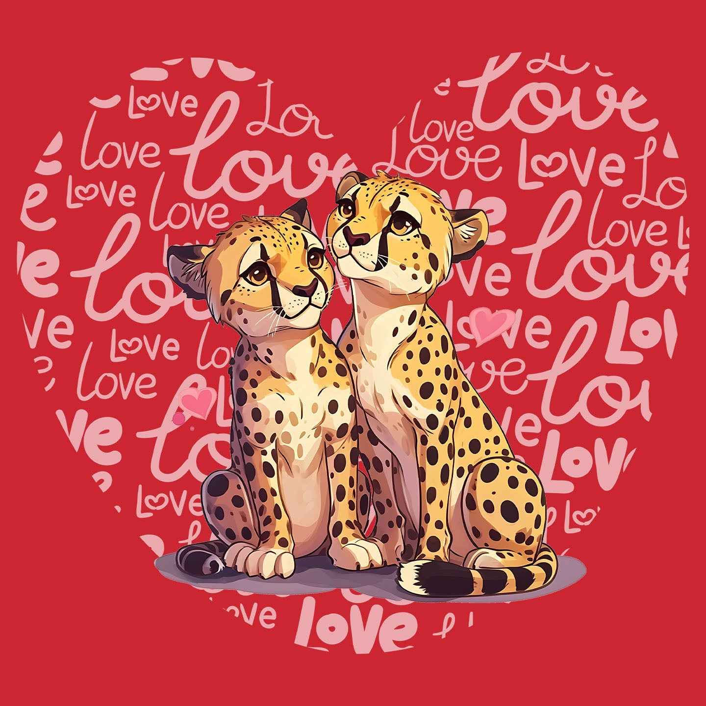 Cheetah Love Heart - Kids' Unisex T-Shirt