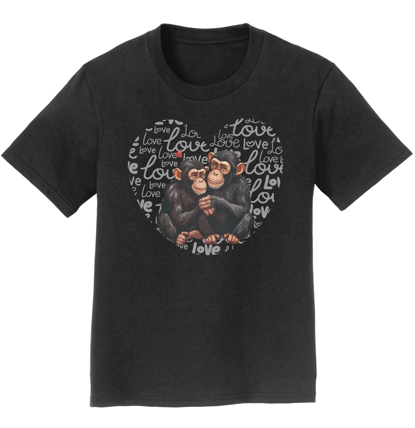 Chimpanzee Love Heart - Kids' Unisex T-Shirt