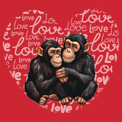 Chimpanzee Love Heart - Kids' Unisex T-Shirt