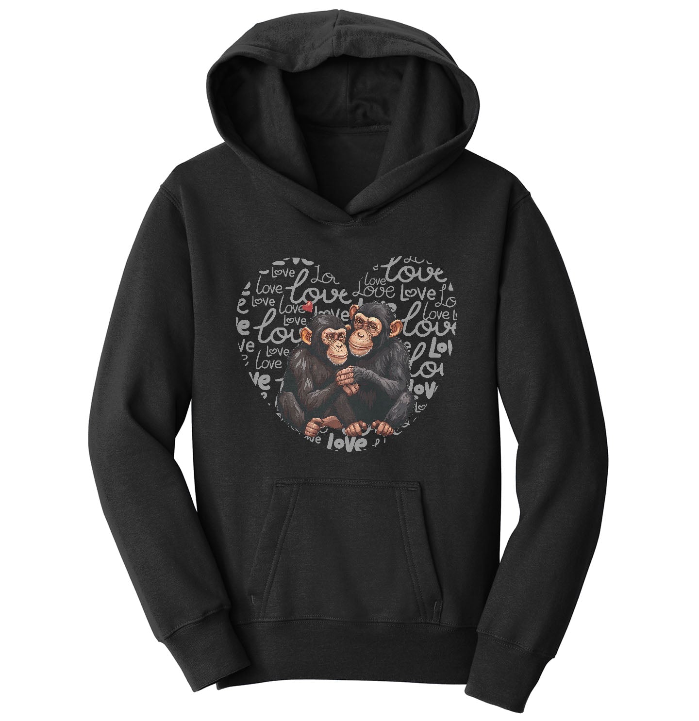 Chimpanzee Love Heart - Kids' Unisex Hoodie Sweatshirt