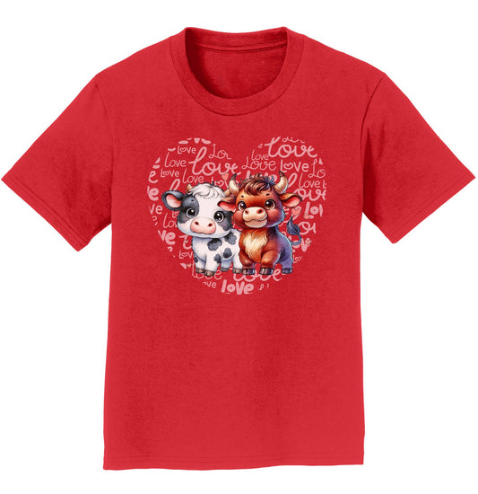 Cow Love Heart - Kids' Unisex T-Shirt