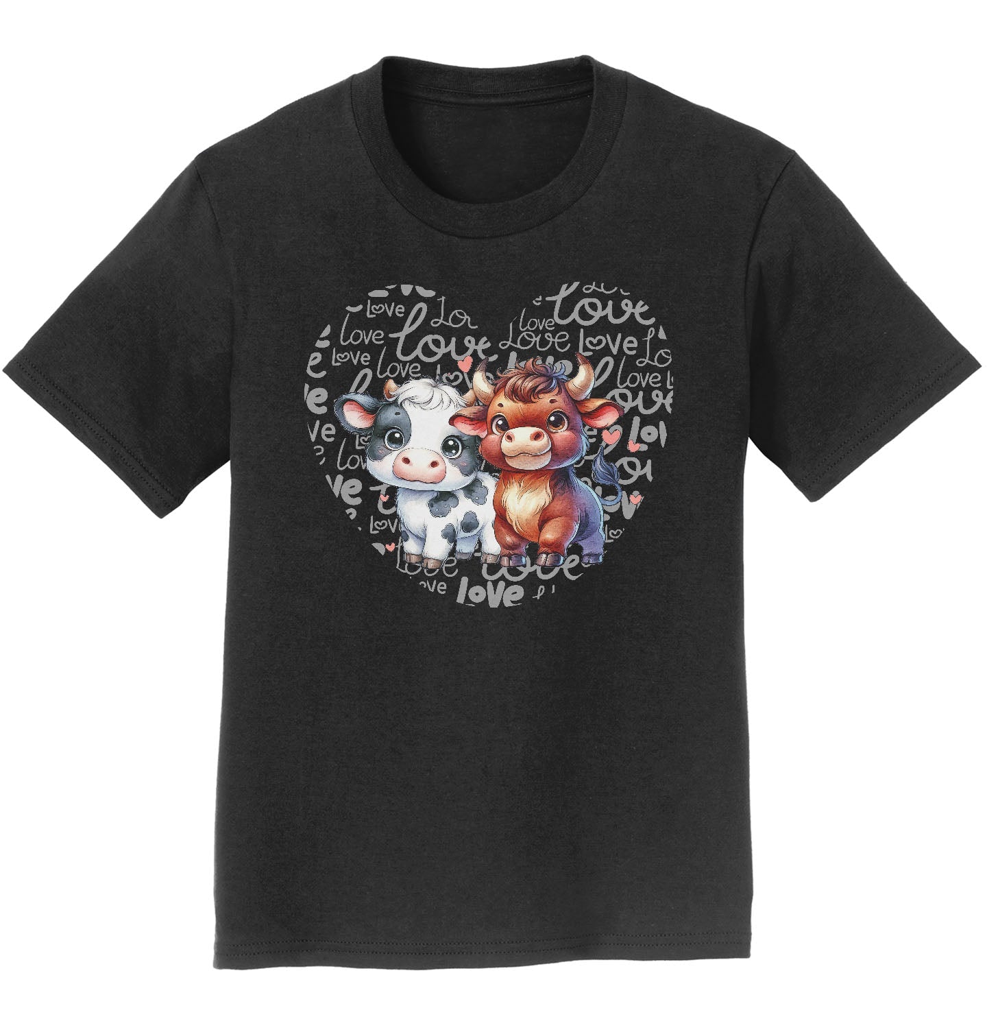 Cow Love Heart - Kids' Unisex T-Shirt