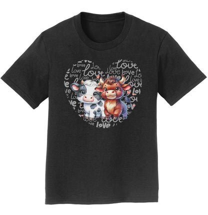 Cow Love Heart - Kids' Unisex T-Shirt