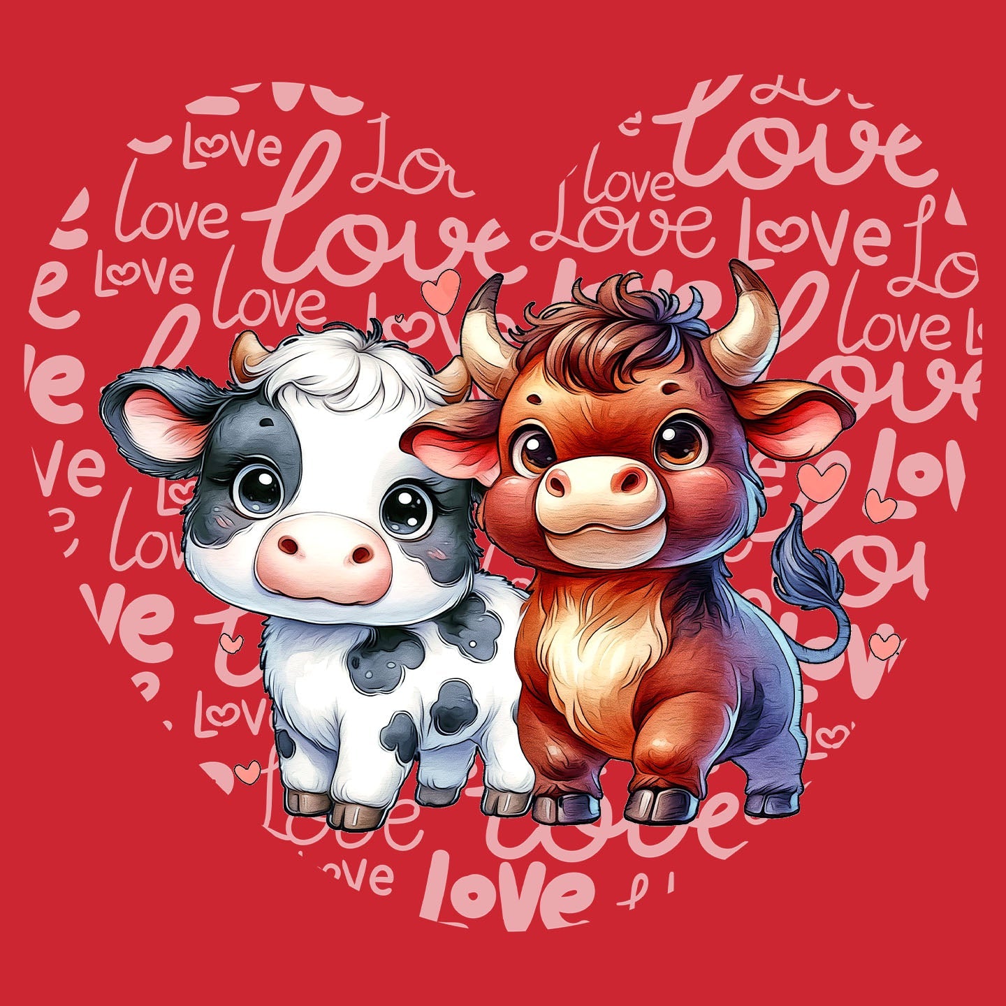 Cow Love Heart - Kids' Unisex T-Shirt