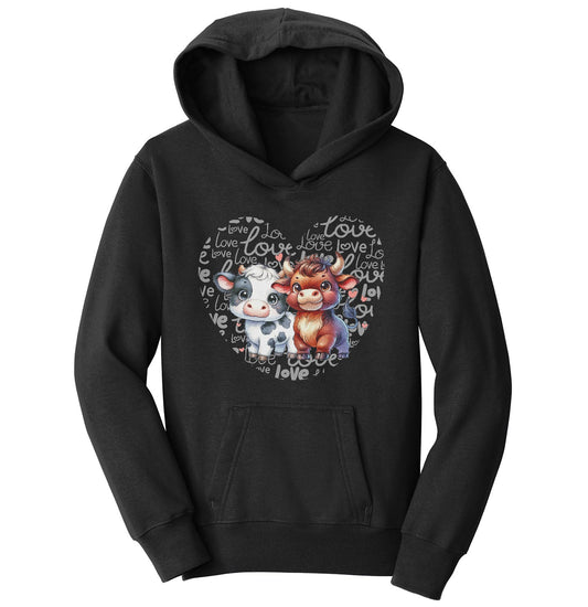 Cow Love Heart - Kids' Unisex Hoodie Sweatshirt