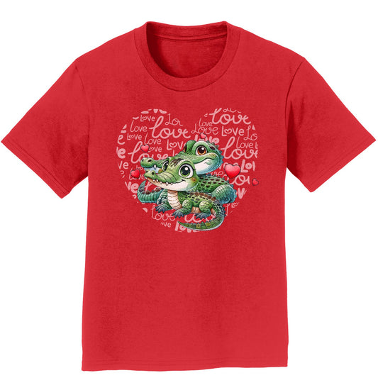 Crocodile Love Heart - Kids' Unisex T-Shirt