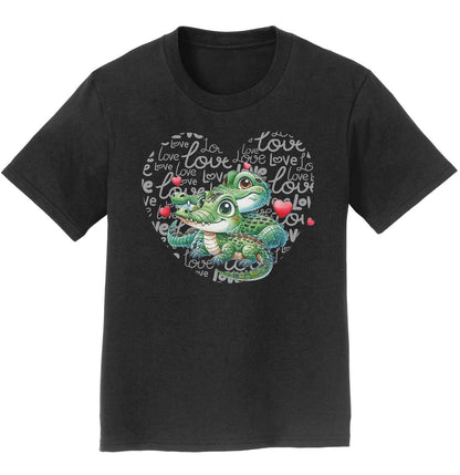 Crocodile Love Heart - Kids' Unisex T-Shirt