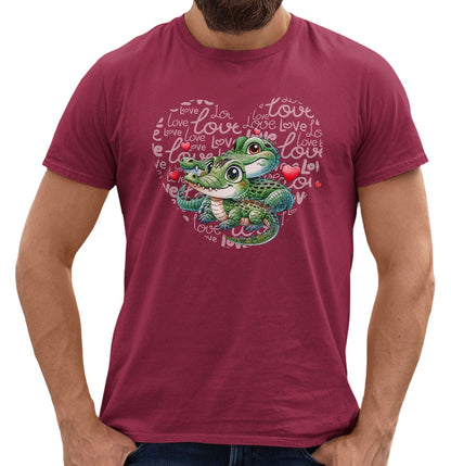 Crocodile Love Heart - Adult Unisex T-Shirt