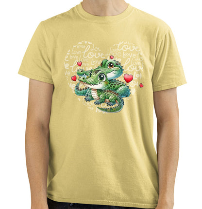 Crocodile Love Heart - Adult Unisex T-Shirt
