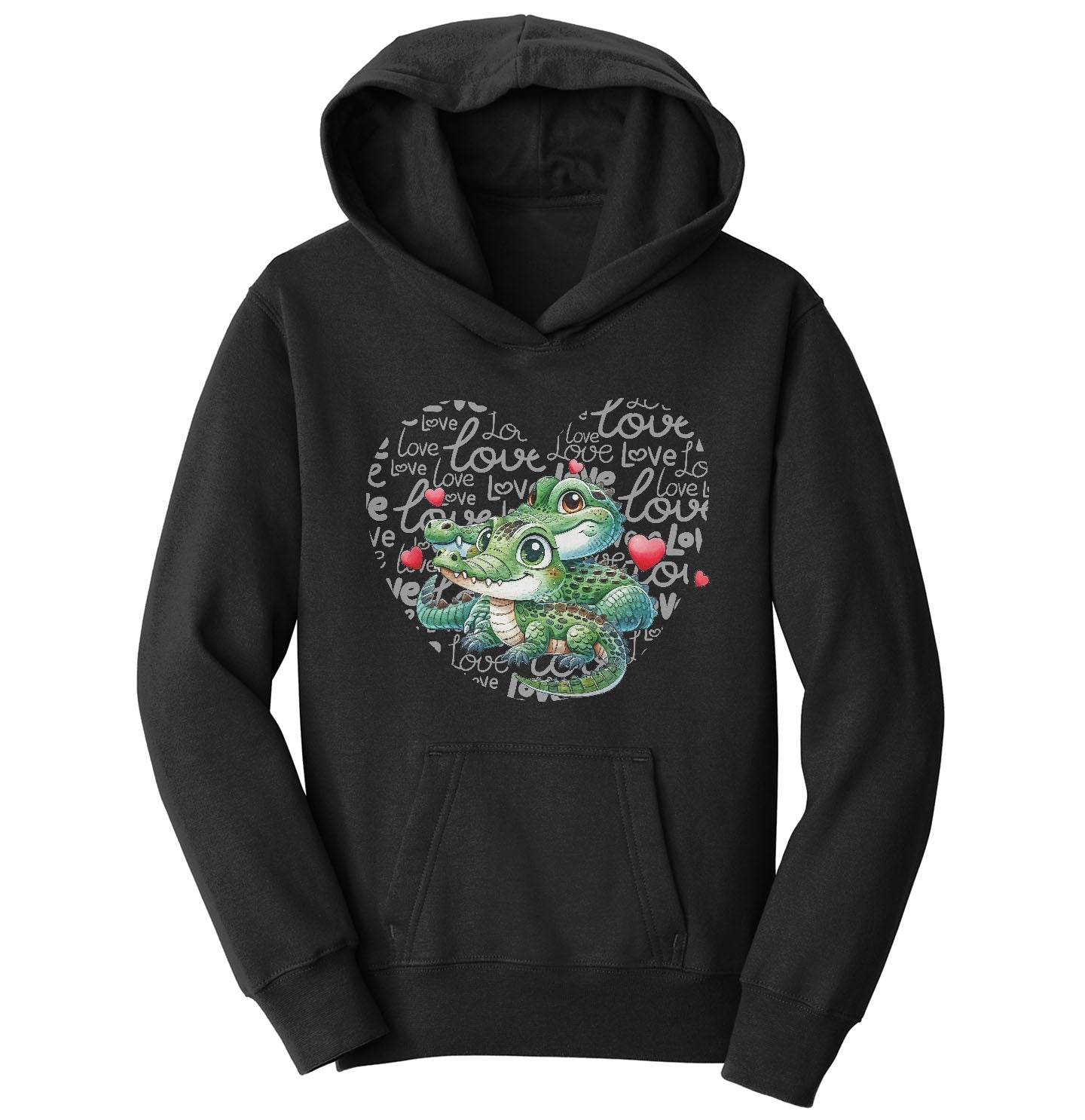 Crocodile Love Heart - Kids' Unisex Hoodie Sweatshirt