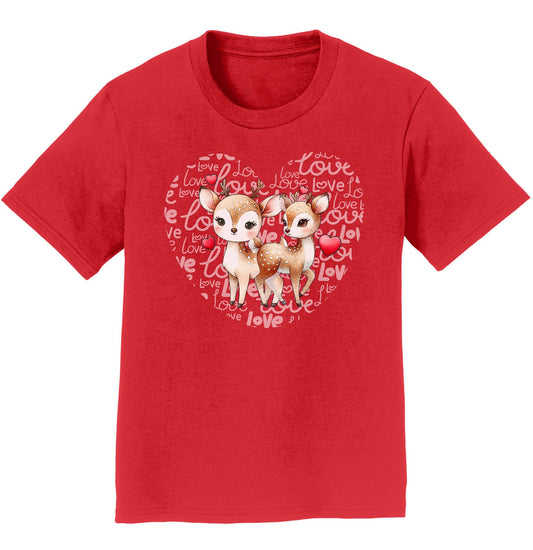 Deer Love Heart - Kids' Unisex T-Shirt
