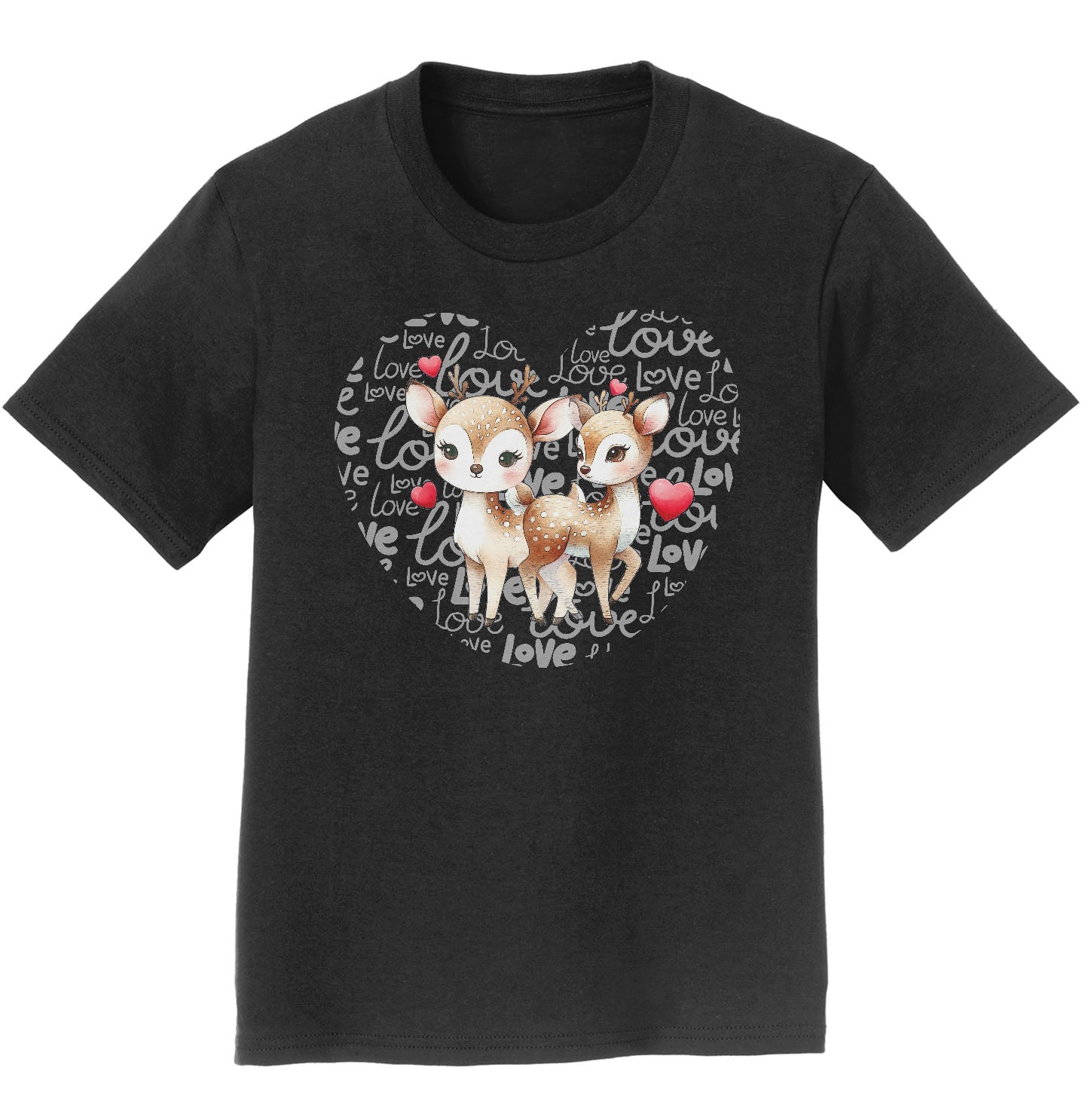 Deer Love Heart - Kids' Unisex T-Shirt