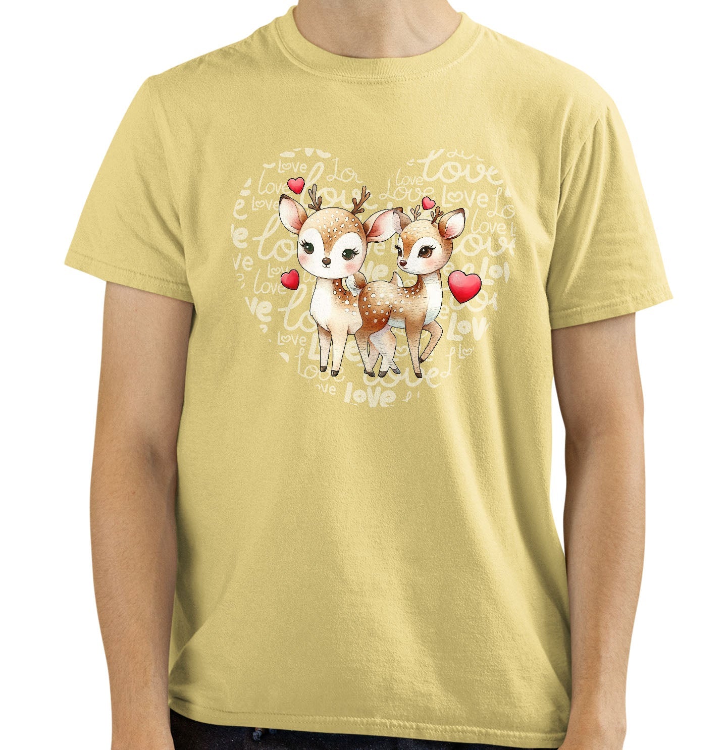 Deer Love Heart - Adult Unisex T-Shirt