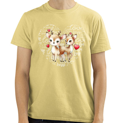 Deer Love Heart - Adult Unisex T-Shirt