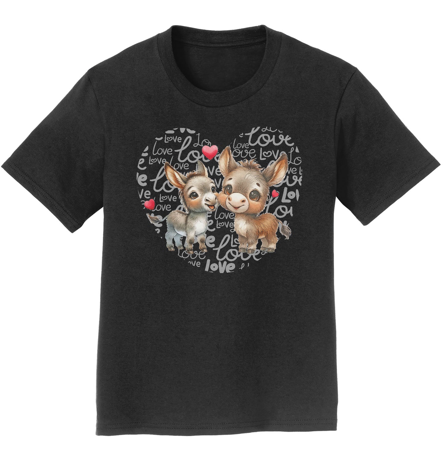Donkey Love Heart - Kids' Unisex T-Shirt