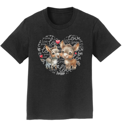 Donkey Love Heart - Kids' Unisex T-Shirt