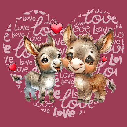 Donkey Love Heart - Adult Unisex T-Shirt